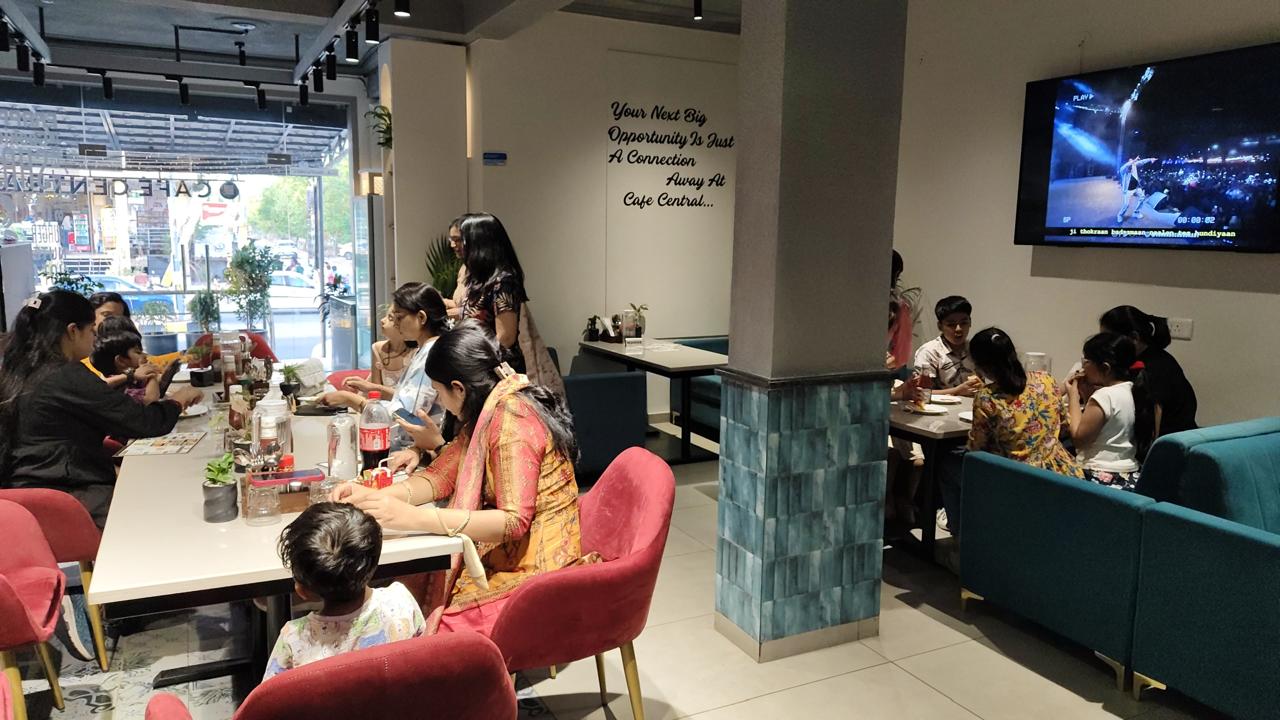 A lively gathering inside Cafe Central Jaipur